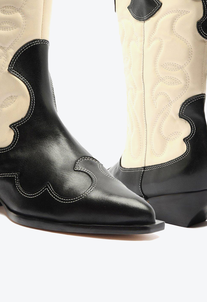 Bota Western Preta Arezzo Couro Cano Médio Georgia