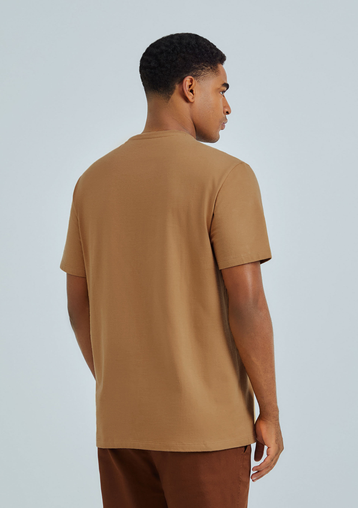 Camiseta Marrom Médio Hering Básica Comfort Super Cotton