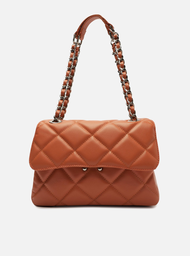 Bolsa Tiracolo Laranja Arezzo Couro Mizz Média