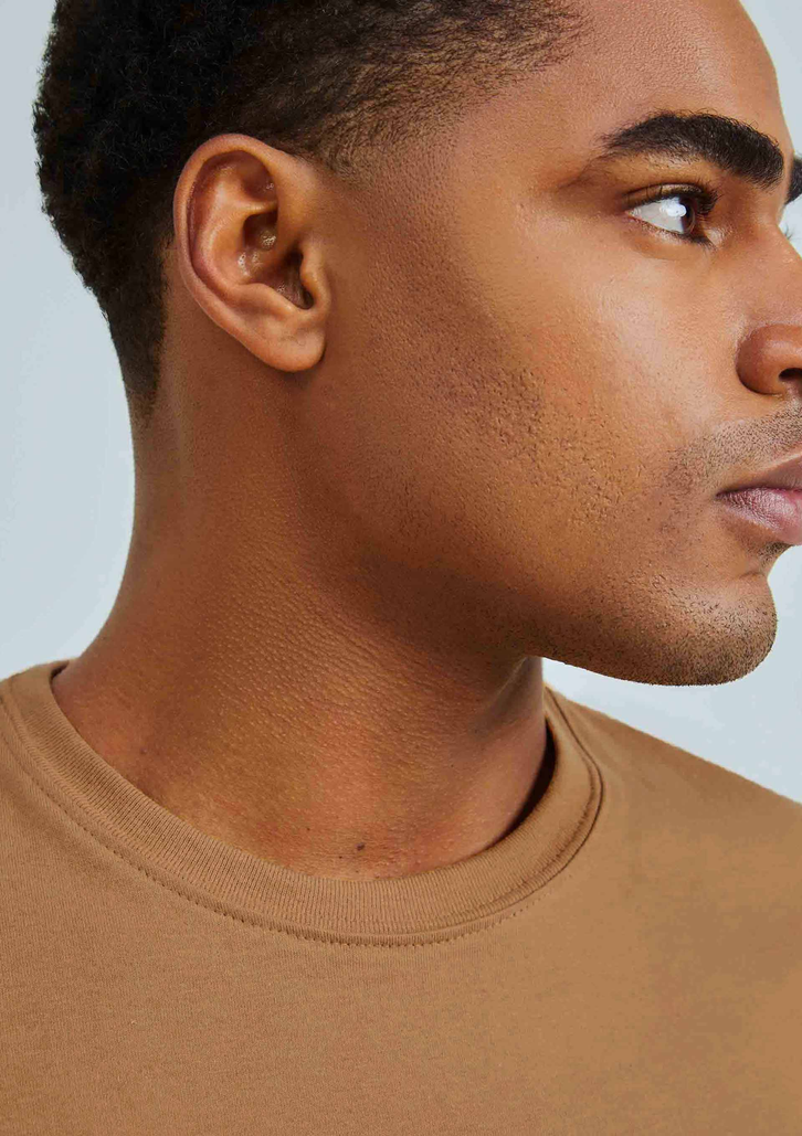 Camiseta Marrom Médio Hering Básica Comfort Super Cotton
