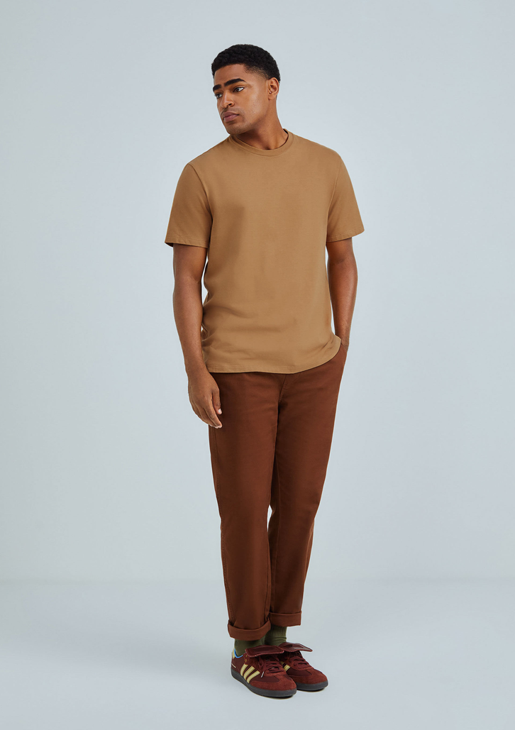 Camiseta Marrom Médio Hering Básica Comfort Super Cotton