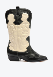 Bota Western Preta Arezzo Couro Cano Médio Georgia