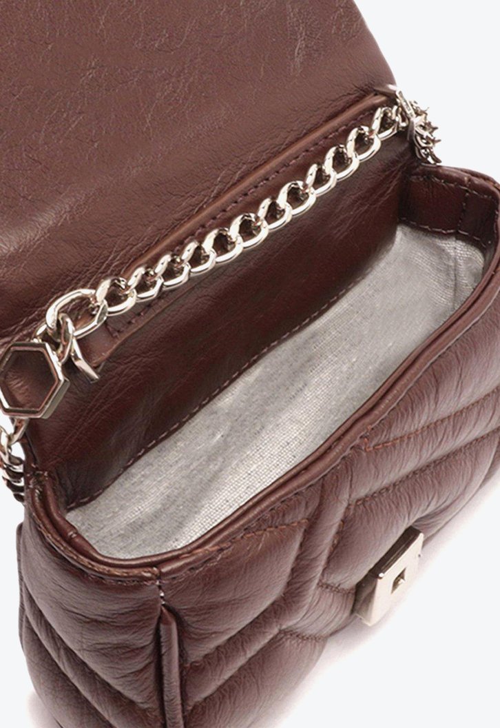 Mini Bag Tiracolo Vinho Arezzo Couro Emma