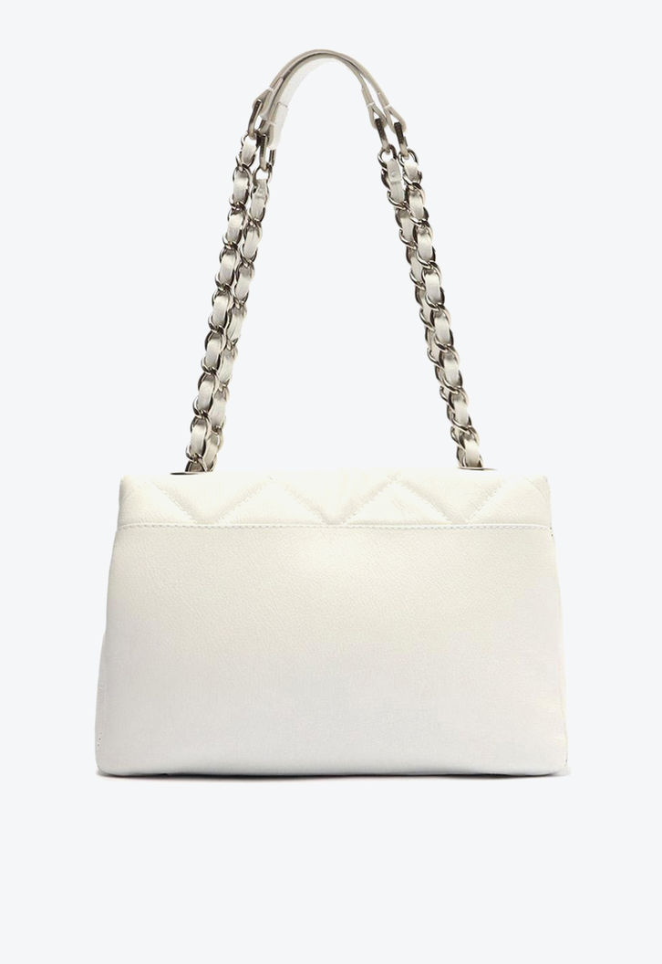 Bolsa Tiracolo Branca Arezzo Correntes Couro Mizz Média
