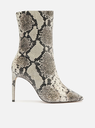 Bota Arezzo Snake Cano Médio Bico Quadrado