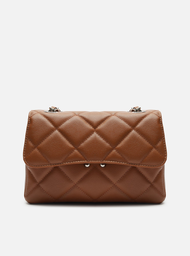 Bolsa Tiracolo Marrom Arezzo Caramel Couro Mizz Média
