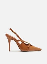 Scarpin Marrom Arezzo Salto Alto Slingback Amélia